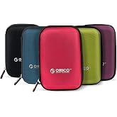 ORICO Hard Drive Case 2.5 inch External Drive Storage Carrying Bag Waterproof Shockproof with Inner Size 5.5x3.5x1.0inch for Organizing HDD and Electronic Accessories, Multi Colors (PHD-25)