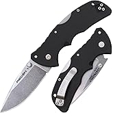 Cold Steel Mini Recon 1 3" AUS10A Razor-Sharp Blade 4" GFN Handle Tactical Folding Knife w/Tri-Ad Lock, Ambidextrous Pocket/B