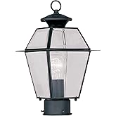 Livex Lighting 2182-04 Westover 1-Light Outdoor Post Head, Black, 14.00x7.50x7.50
