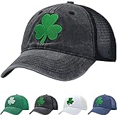 St Patricks Day Green Shamrock Trucker Hat, Ireland Irish Men Women Clover Baseball Caps, Gifts for Dad Mom Grandpa Grandma