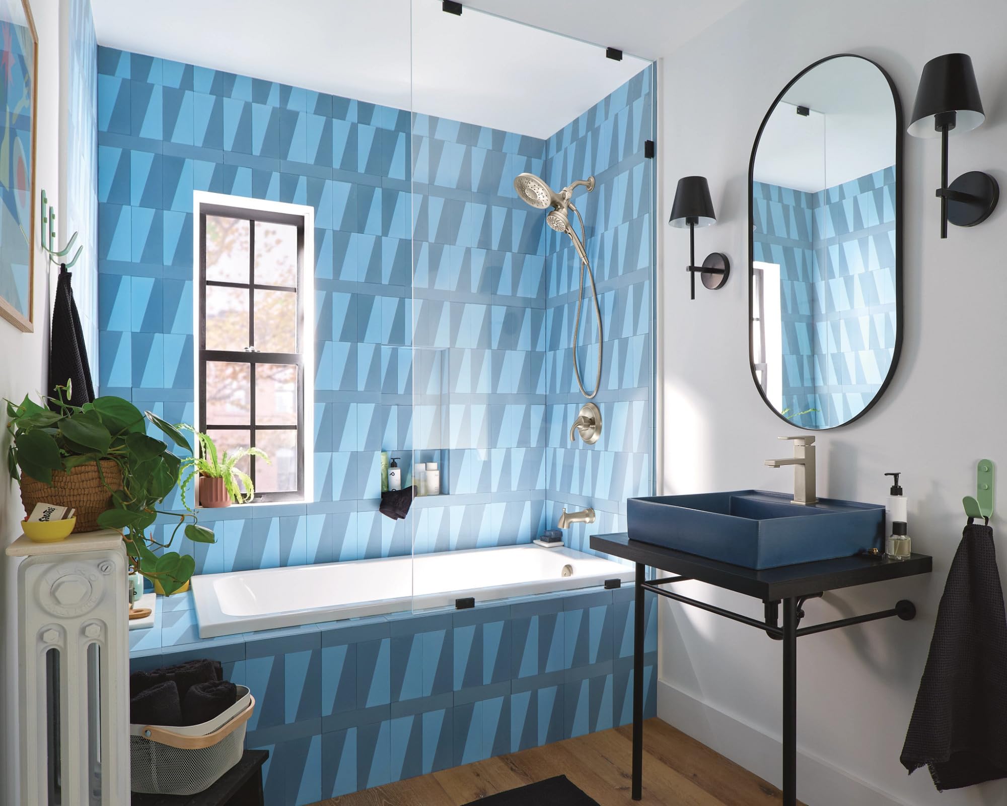 Moen Revyl Spot Resist Nickel One-Handle Single Hole Modern Bathroom Sink Faucet with Optional Deckplate and Spring Loaded Drain Assembly, 84771SRN