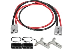 Anderson Connector Plug with 6AWG 47.24in Wire, Battery Quick Connector, Electric Forklift Charging Plug Cable