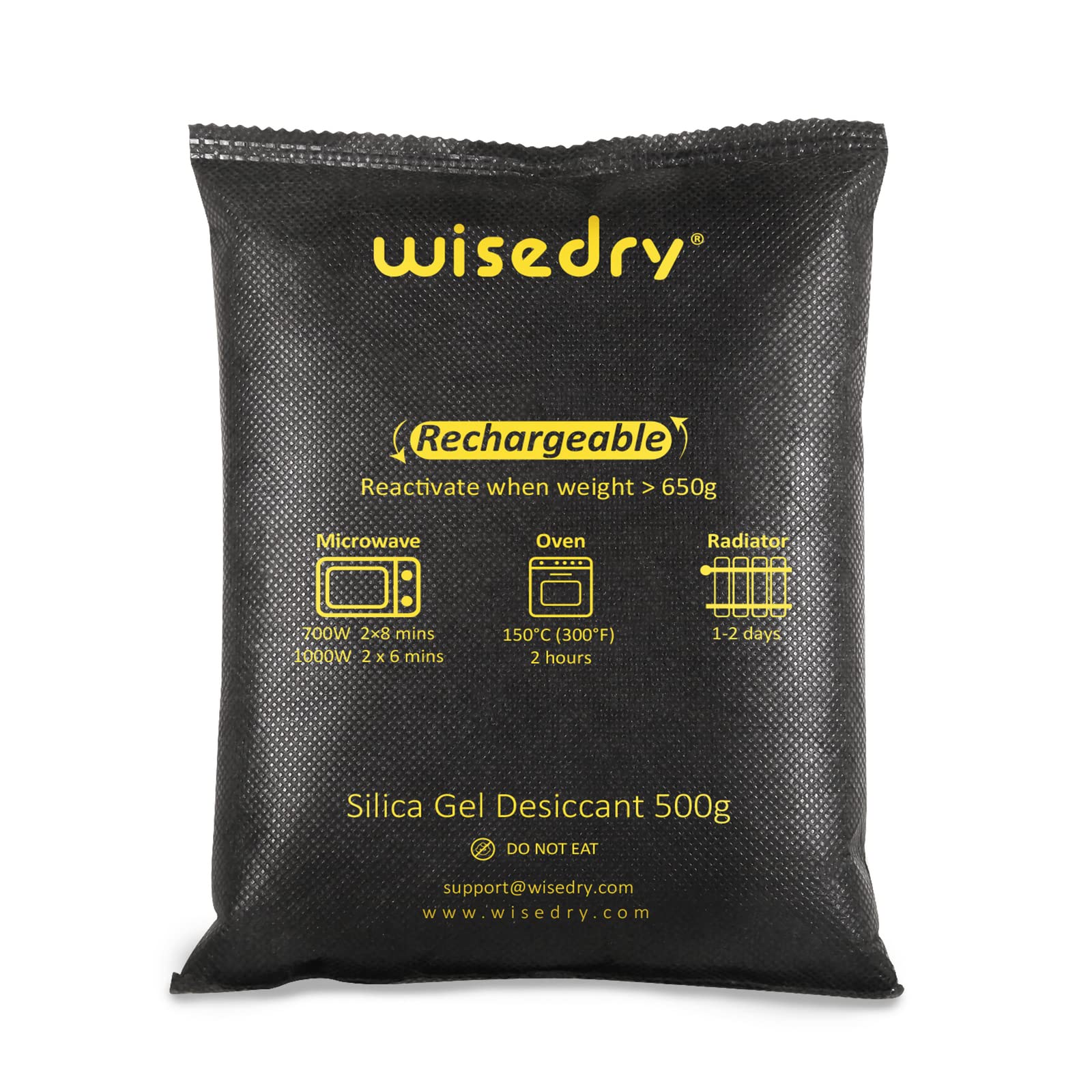 Photo 1 of wisedry 4 x 500 Grams [4.4 lbs] Rechargeable Silica Gel Car Dehumidifier, Microwave Fast Reactivated Desiccant Packets Large for Gun Safe Closet Basement Garage Storage Moisture Absorber Bag Reusable