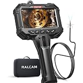 Ralcam Two-Way Articulating Borescope for Mechanic Automotive HVAC Wall | 8X Zoom, 5" HD Video Endoscope Inspection Camera, 32GB Card, IP67 Waterproof Slim Probe