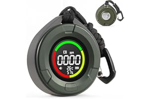 GASDOC DS-100 Portable Carbon Monoxide Detector for Travel, 140H Standby, CO Detector with Magnetic Back, 3-in-1 CO Monitor with Audible & Visual Alarm for Camping, Hotel, Car & RV