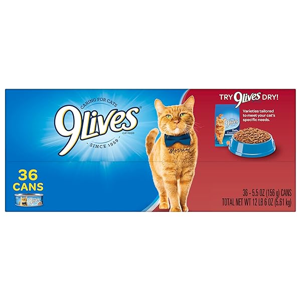 9LIVES MEATY FAVORITES VARIETY PACK, 5.5-OUNCE, 36-PACK