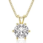 Blahanna Moissanite Pendant Necklace, 1CT 18K White Gold Plated Silver D Color Lab Diamond Necklace for Women