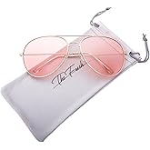 The Fresh Classic Aviator Frame Light Color Lens XL Oversized Sunglasses Gift Box