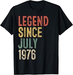 Legend Since July 1976 50th Birthday Men Women 50 Year Old T-Shirt