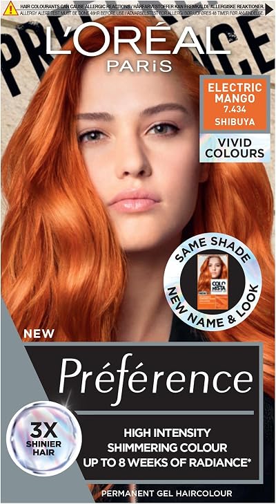 L'Oreal Paris Preference Vivids Electric Mango 7.46 Hair Colour 1 Pack