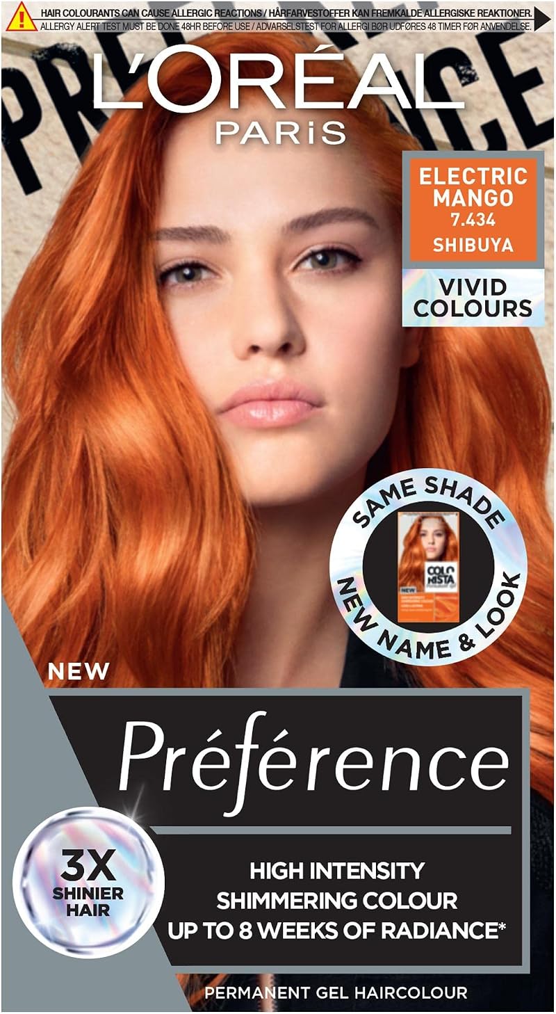 L'Oreal Paris Preference Vivids Electric Mango 7.46 Hair Colour 1 Pack