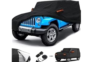 Big Ant Car Cover Custom Fits for Jeep Wrangler 4 Door JK Unlimited Sport/Sahara/Rubicon Waterproof All Weather, Full Exterior Cover Outdoor Snow Sun Uv Protection
