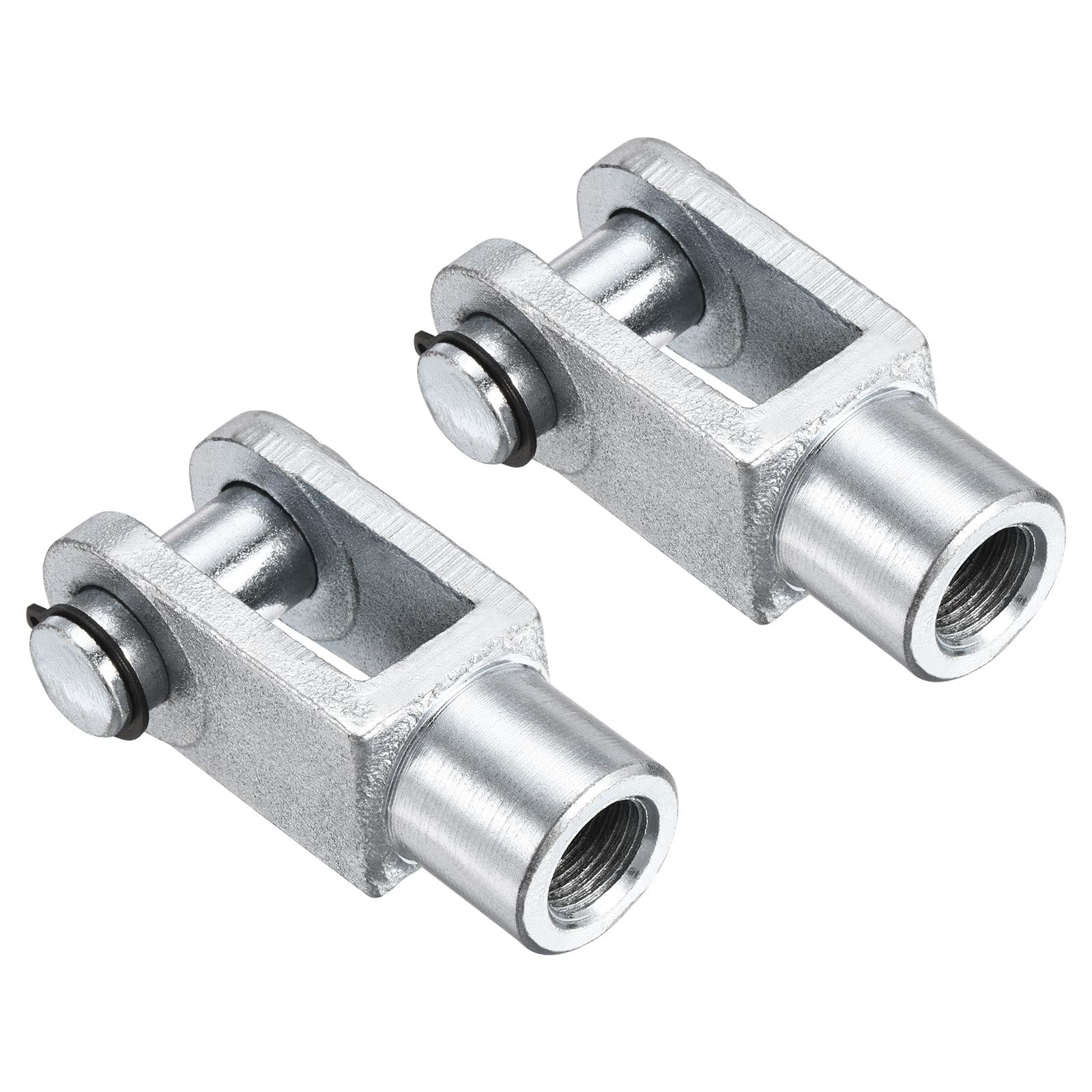 PATIKIL Air Cylinder Rod Clevis End 2 Pack 78mm Length M16x1.5 Female Thread Y Connector, Silver