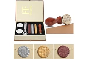 Mingting Wax Seal Stamp Kit,Mingting Classical Old-Fashioned Antique Wax Stamp Seal Kit Initial Letters Alphabet Set Gift Box