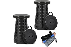 Prestige Outback Upgraded Collapsible Stool 2-Pack, 620lbs Max Weight, Lightweight Yet Sturdy, Portable Retractable Foldable Telescoping Camping Stool for Adults Outdoor Fishing Hiking Travel BBQ