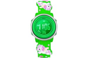 L LAVAREDO Kids Watches Girl Watches Ages 3-12 Sports Waterproof 3D Cute Cartoon Digital 7 Color Lights Wrist Watch for Kids