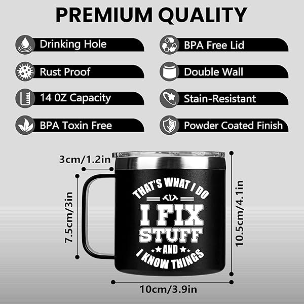 EDIZZONE HUSBAND GIFT – INSULATED STAINLESS STEEL COFFEE MUG FOR HUSBAND, PRACTICAL EVERYDAY GIFT FOR MEN, VALENTINE’S DAY GIFT FROM WIFE
