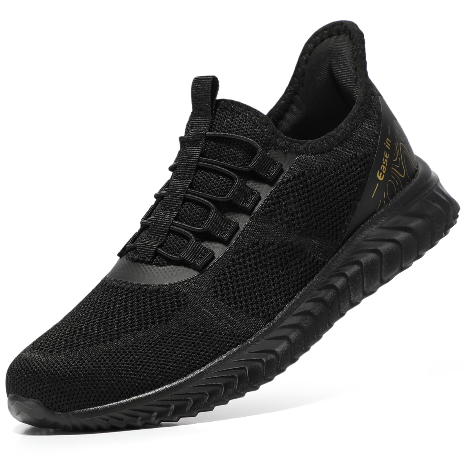 Photo 1 of STQ Slip On Sneakers Women Hands Free Walking Shoes Ladies Orthopedic Tennis Shoes for Plantar Fasciitis Relief, Black Gold, Size 7.5