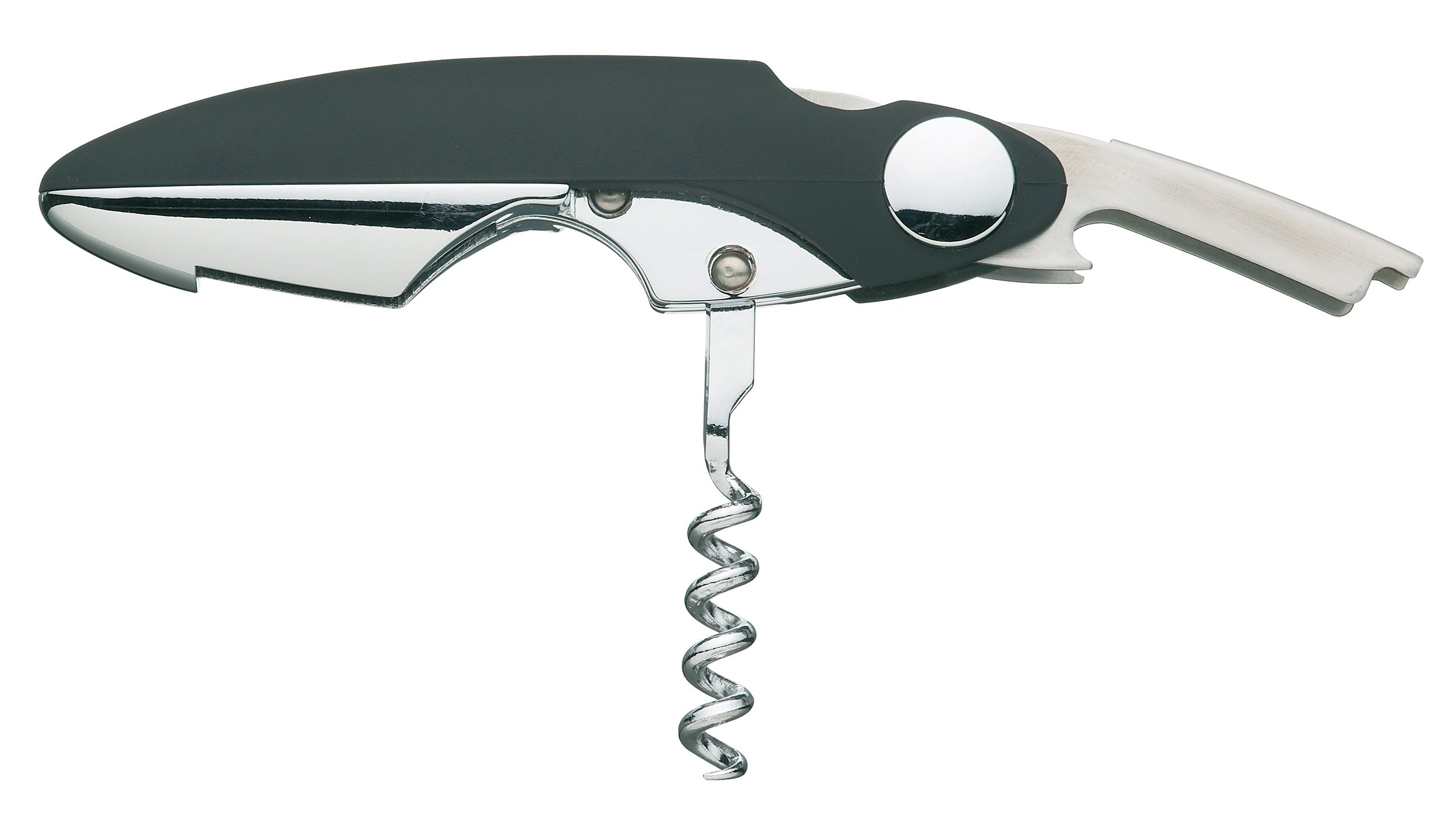 BarCraft Waiters Friend Corkscrew Wine Opener with Non Slip Handle and Foil Cutter in Gift Box