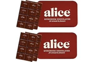 Alice Mushrooms Happy Ending 2-Pack | Sensual Mushroom Chocolates | Improves Mood, Performance, Vitality, Energy and Engagement | Cordyceps, Ashwaganda, Cayenne, Cinnamon