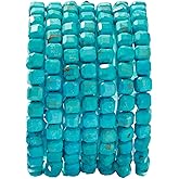 Natural Faceted Blue Turquoise Cube Stone Beads 5-5.5mm 60pcs/str Loose Square Semi Gemstone Stone Beads for Making Bracelets Necklace Earrings