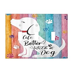 Funny Animal Cute Dog Colorful Wood Rainbow Panel 3