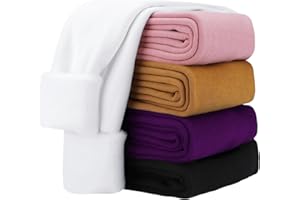 KEREDA Girls Fleece Lined Leggings Winter Warm Pants for Kids 3-14 Years