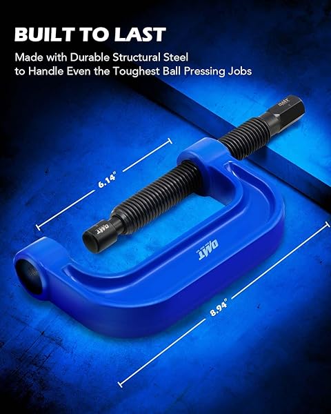 ORION MOTOR TECH BALL JOINT PRESS KIT, HEAVY DUTY BALL JOINT REMOVAL TOOL KIT WITH 4X4 ADAPTERS, FOR MOST 2WD AND 4WD CARS AND LIGHT TRUCKS