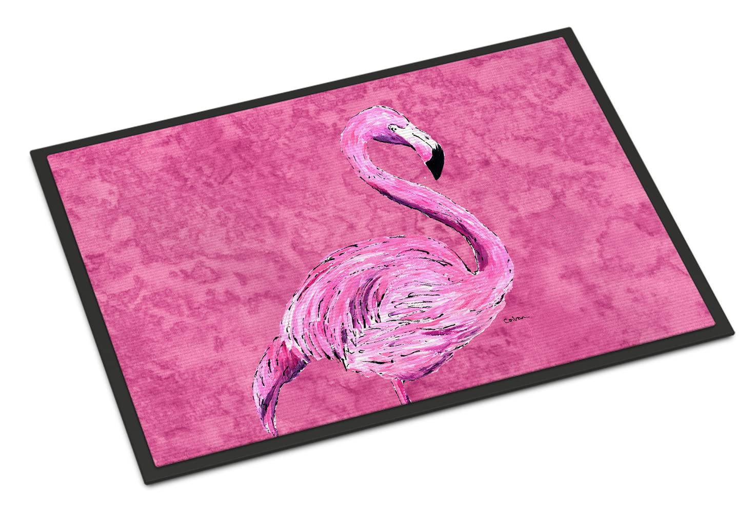 Caroline's Treasures Flamingo on Pink Indoor or Outdoor Doormat, 24 inches x 36 inches, Multicolor