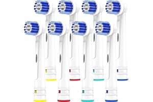 VOGUISH Replacement Toothbrush Heads Compatible with Oral B Braun, 8 Pack Professional Electric Toothbrush Heads Brush Heads Refill for Oral-B 7000/Pro 1000/9600/ 500/3000/8000