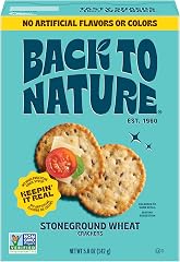 Back to Nature Original Stoneground Wheat Crackers, Plant Based Snack, 1pk | Kosher, No Dairy Added, Plant Based, Wheat Flour