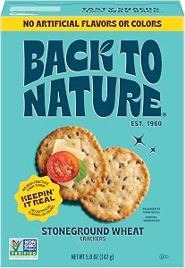 Back To Nature, Crackers Stoneground Wheat Original, 5 Ounce