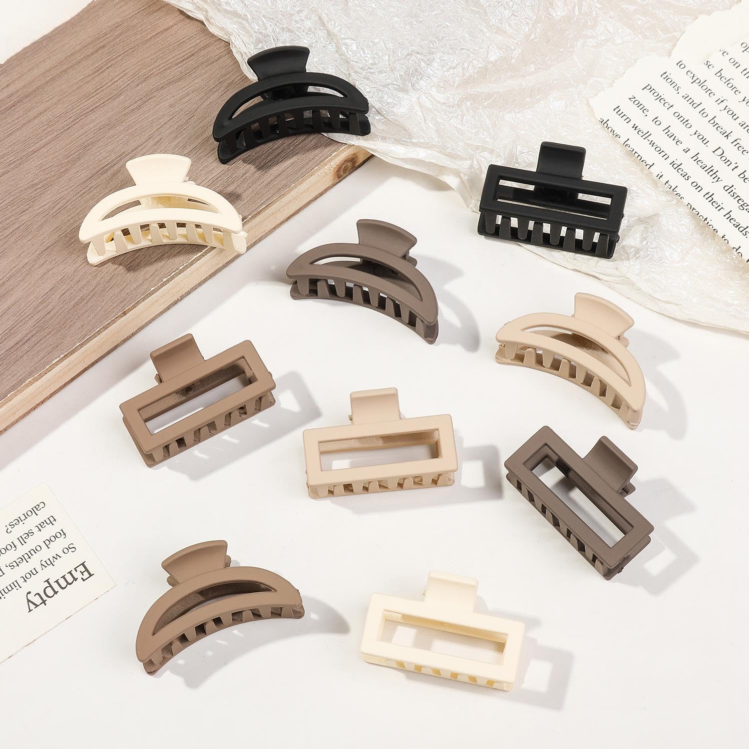 Photo 1 of 10 Pcs Hair Clips for Women - Non-Silp Multiple Shapes Matte Jaw Clamps for Thick Thin Medium Fine Hair?Fashionable Cute Hair Accessories for Women Strong Hold.