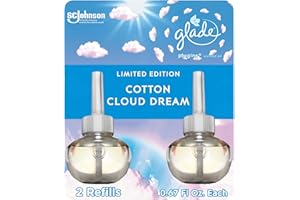 Glade PlugIns Refills Air Freshener, Scented and Essential Oils for Home and Bathroom, Cotton Cloud Dream, 1.34 Oz, 2 Count