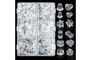 600PCS 6 Sizes Earring Backs Rubber, ARRITZ Soft Silicone Earring Backs Replacements for Studs, Fishhook Earring, Hoops