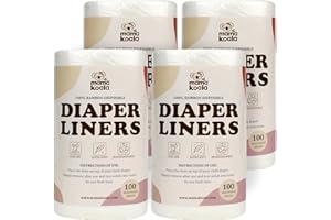 Mama Koala Disposable Natural Bboo Diaper Liners for Cloth Diapers, 400 Sheets (4 Pack)