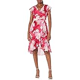 Adrianna Papell Women's Short Printed Chiffon Dress