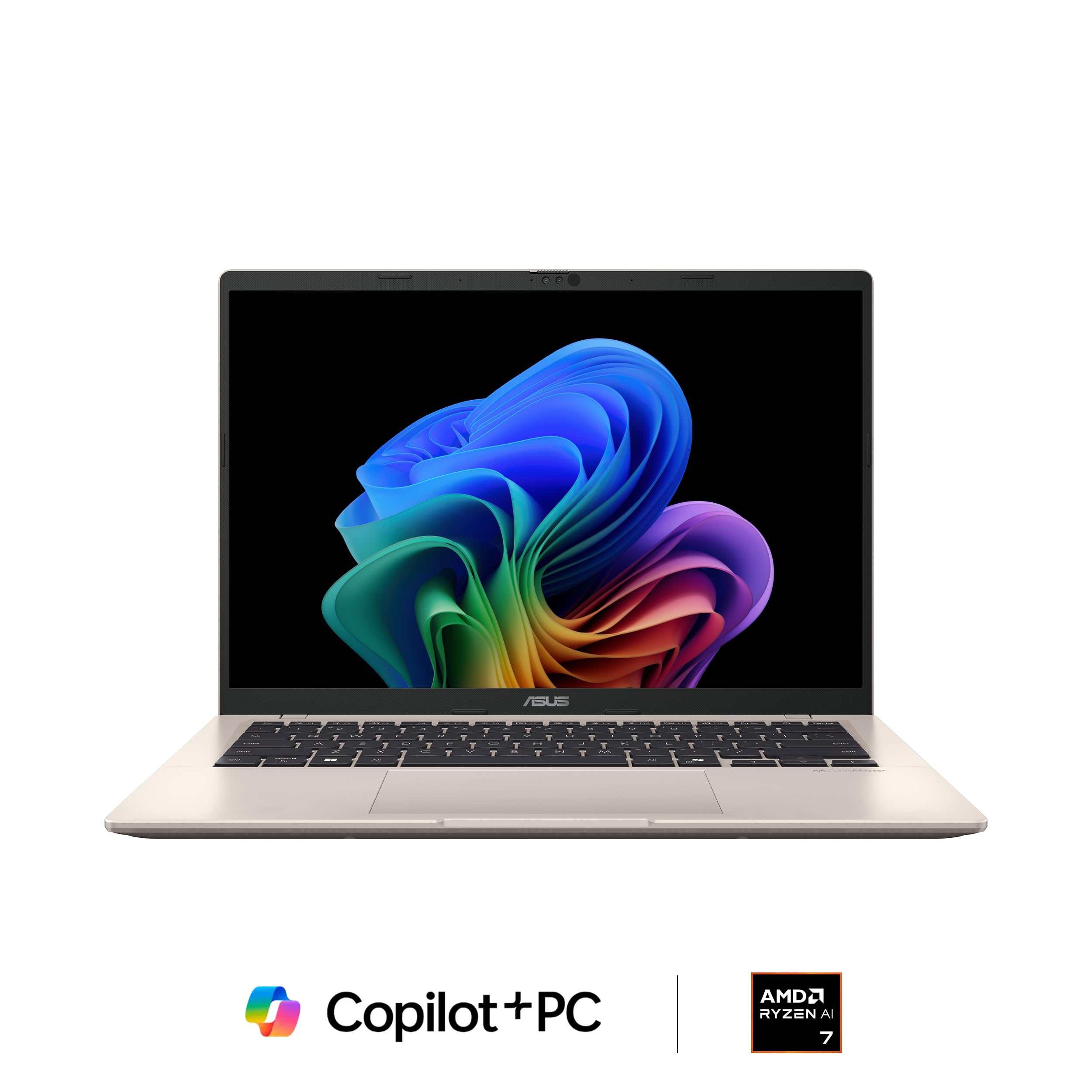 ASUS Vivobook 14 Laptop, Copilot+ PC, 14” WUXGA 60Hz Display, AMD Ryzen AI 7 350 with XDNA NPU, AMD Radeon Graphics, 16GB RAM, 512GB SSD, Platinum Gold, M1407KA-PS74