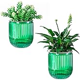 Melphoe Self Watering Pots for Indoor Plants Planter, 4.7 Inch 2 Pack Planters Self Watering Plant Pots for Flower, Houseplants, Succulent, African Violets and Cactus with Drainage
