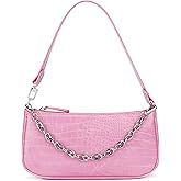 YIUOR Handbag with Chain Strap Faux Leather Classic Clutch Bag Small Shoulder Purse、