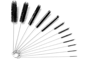 24 cm Long Straw Cleaner Brush Set, 12 Pack Straw Pipe Cleaner Brush Set, Small Brushes for Cleaning Small Parts