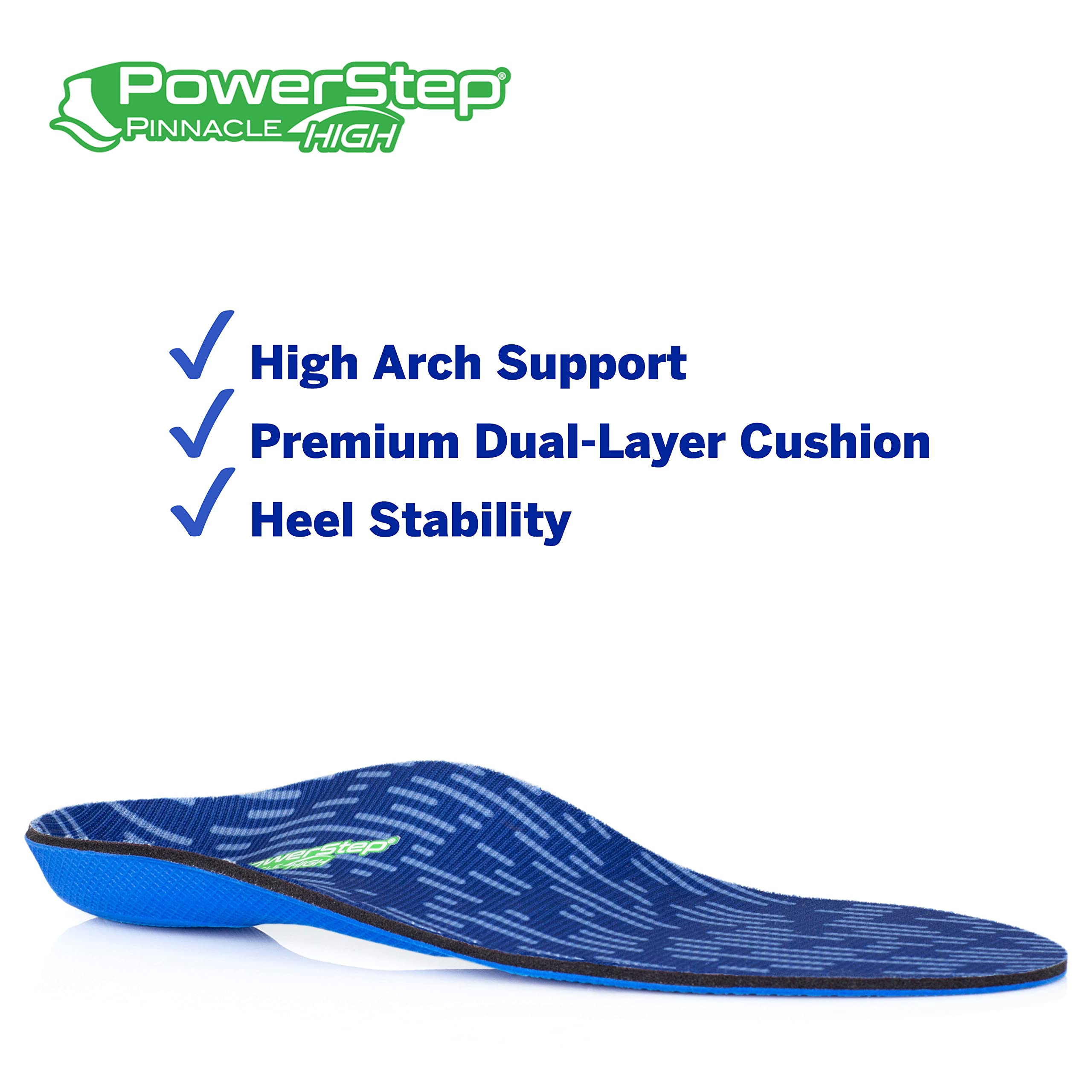 PowerStep High Insoles | High Arch Pain Relief Orthotic, Supination Inserts