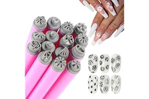 WOKOTO 15Pcs Nail Art Stamp Pen Set Flower Butterfly Rose Nail Stamper Pen Nail Art Transfer Pen Design Tools Nail Stamping Pens Kit Nail Art Tool With Different Patterns Nail Art Tools For Women