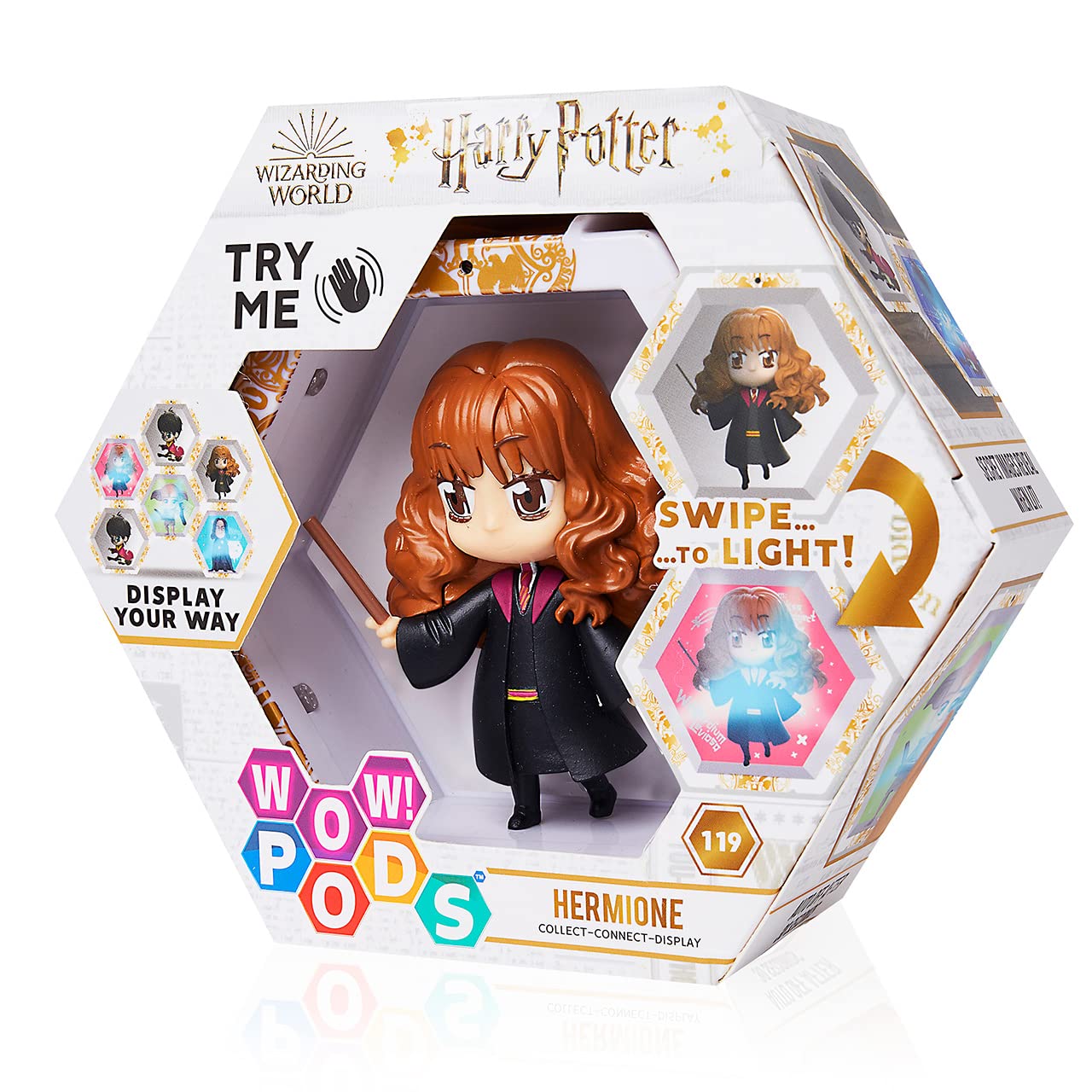 WOW! PODS Harry Potter Wizarding World Light-Up Bobble-Head Figure | Official Collectable Toy (Hermione)