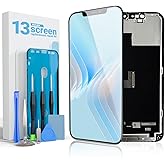 GULEEK Screen Replacement for iPhone 13, 6.1 Inch Full HD LCD with Touch Digitizer Complete Repair Kit with Waterproof Tape & Tempered Glass Protector
