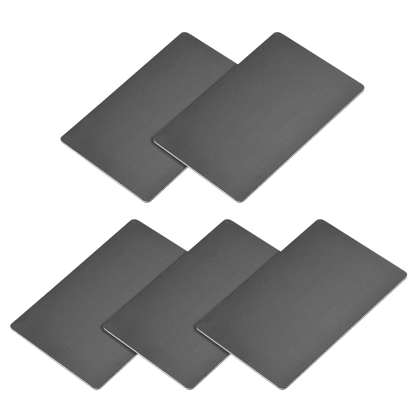 METALLIXITY Blank Metal Card (80mm x 50mm x 0.8mm) 5Pcs, Anodized Aluminum Nameplate - for Home Indoor DIY Signage Etching, Black