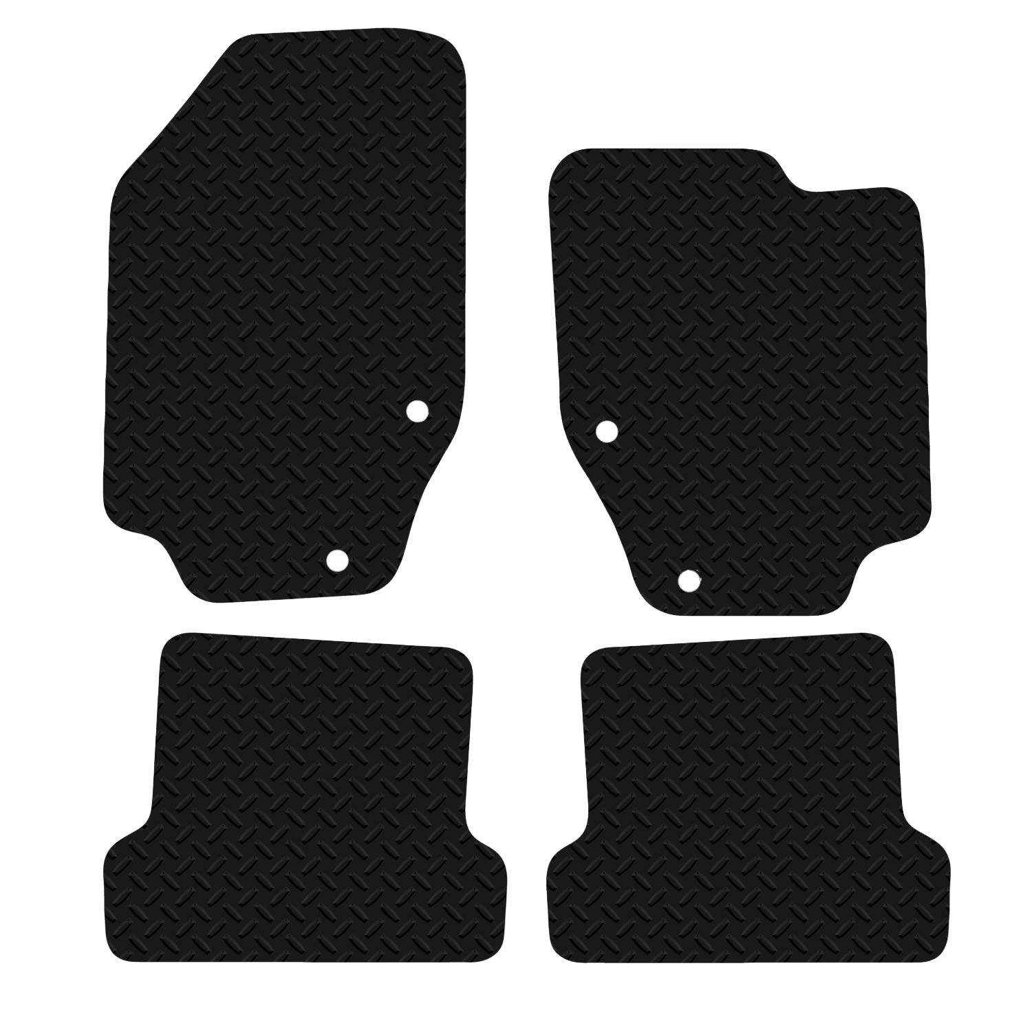 Carsio Car Mats 4pc Set For Peugeot 307CC Tailored Fit Rubber Floor Mat Complete Accessory Black Custom Fitted - Anti-Slip Backing, Heavy Duty & Waterproof