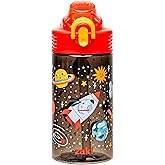 Zak Designs Sage Water Bottle For School or Travel, 16oz Durable Plastic Water Bottle With Straw, Handle, and Leak-Proof, Pop