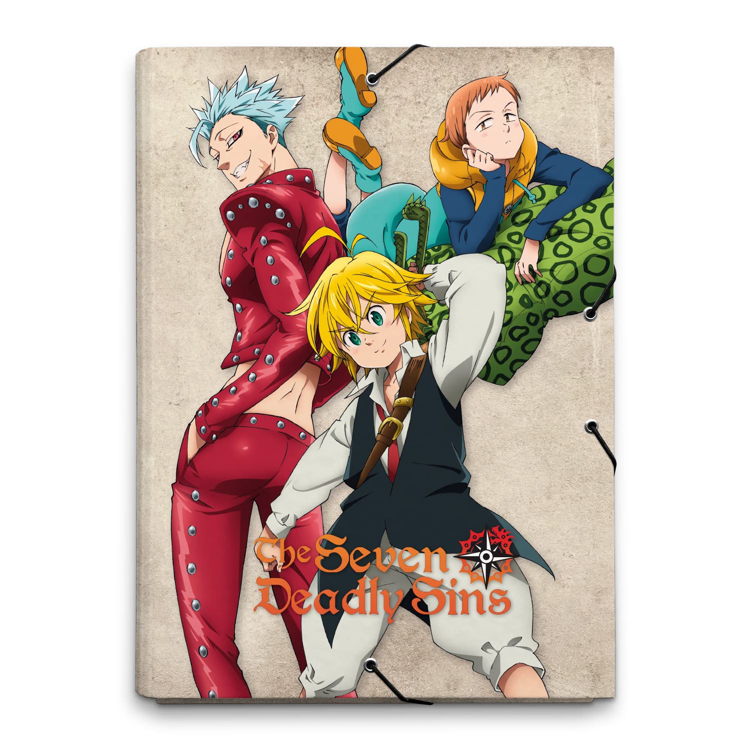Grupo Erik A4 Folder - The Seven Deadly Sins | 3 Flap Document Folder 13.4 x 10 inches - 34 x 25.5 cm | Document Organiser, School Folders | The Seven Deadly Sins Manga Gifts