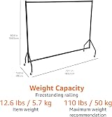 Amazon Basics Clothing Rack with Wheels Heavy Duty 72 x 60 Inches Black view 5